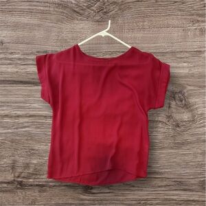 Maroon Cuffed sleeved blouse